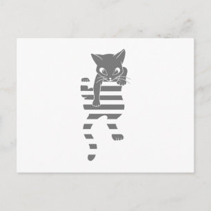 Cat climbing page lines - Choose background colour Postcard