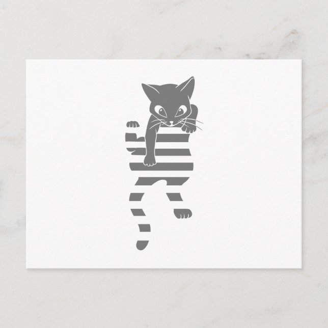 Cat climbing page lines - Choose background colour Postcard (Front)