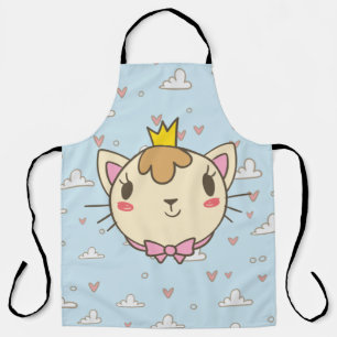 Cat cloud heart texture kitten apron