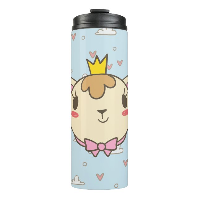 Cat cloud heart texture kitten thermal tumbler (Front)