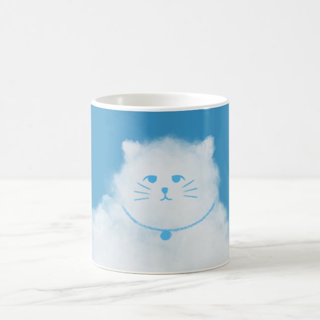 Cat Clouds Blue Sky Coffee Mug (Center)
