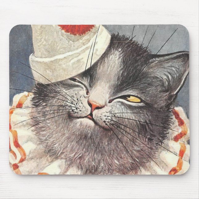 Cat Clown by Arthur Thiele Mouse Pad (Front)
