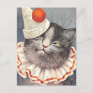 Cat Clown by Arthur Thiele Postcard