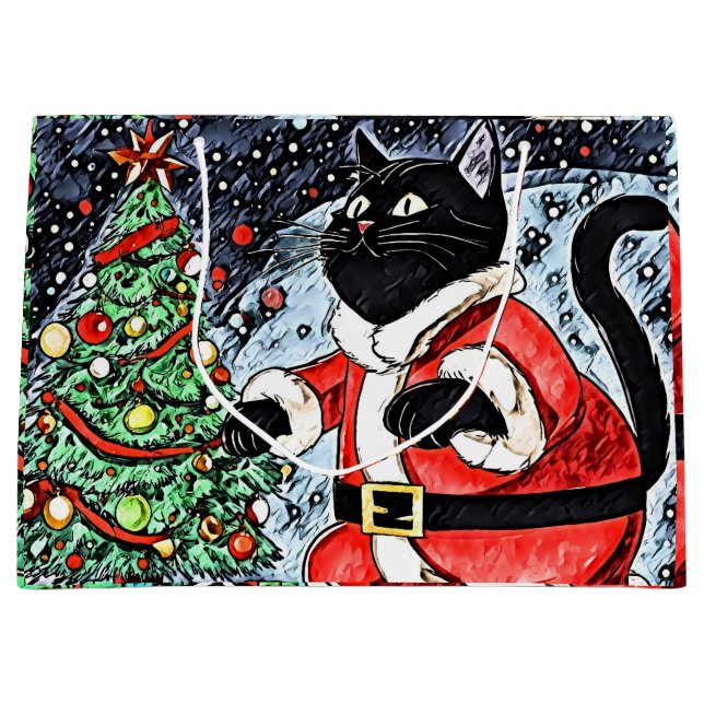 Cat Cluse  Large Gift Bag (Front)