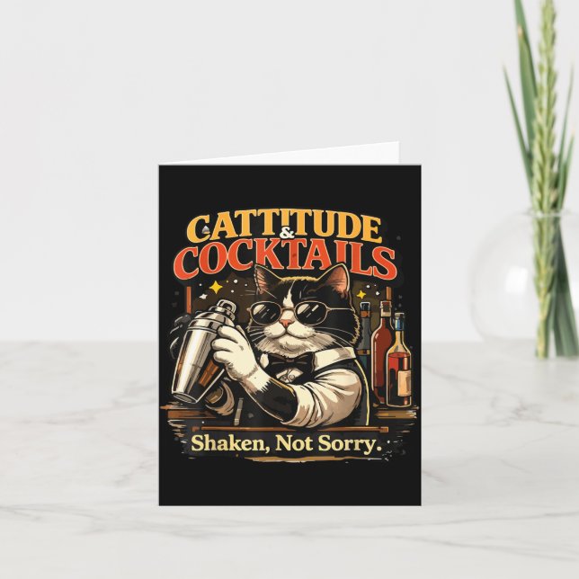 Cat Cocktail - Funny Bartender Card (Front)