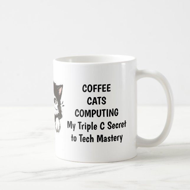 Cat, Coffee and Computer Mug (Right)