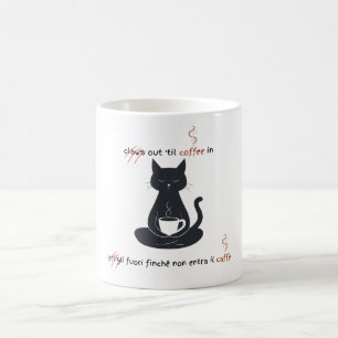  Cat + Coffee = Claws” Minimalist Design  Coffee Mug