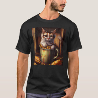 Cat Coffee Corn On The Cob T-Shirt