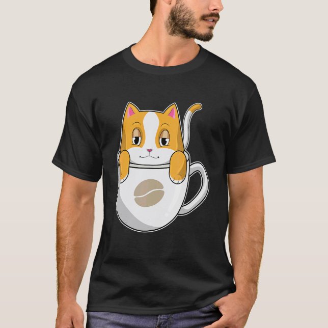 Cat Coffee Cup T-Shirt (Front)