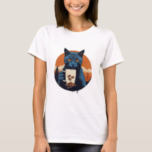 Cat Coffee Funny Cat Lovers T-Shirt