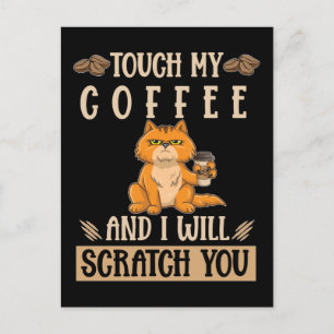 Cat Coffee Humour Angry Kitten Postcard