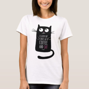Cat Coffee Lady t-shirt