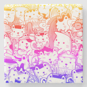 CAT COFFEE Stone Coaster