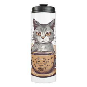 Cat Coffee Thermal Tumbler