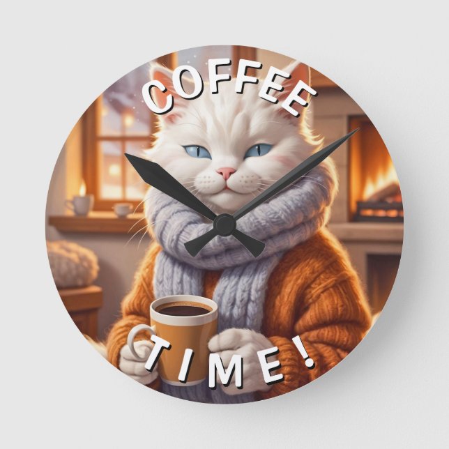 Cat Coffee Time Clock (Front)