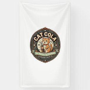Cat Cola Cat Soda Pop Beverage Label Cat Vintage V Banner