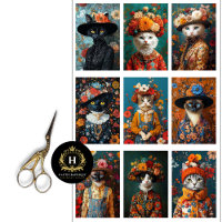 Cat Collage Junk Journal Decoupage Tissue Paper