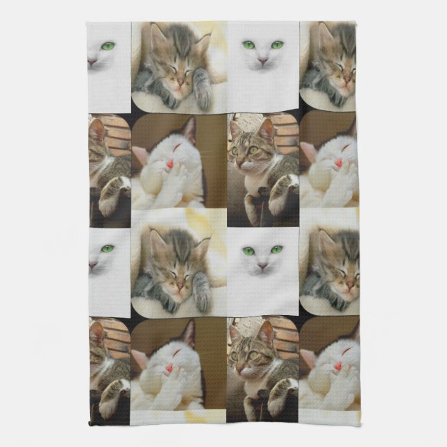 Cat Collage Kitchen Towel (Vertical)