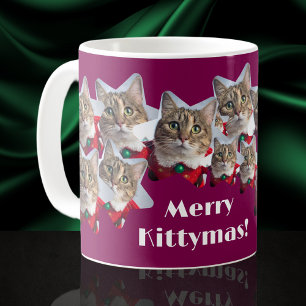 Cat Collage on a Christmas Coffee Mug