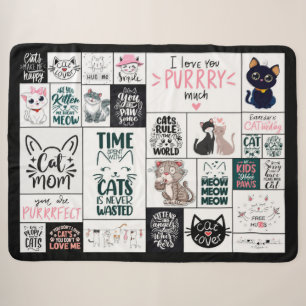 Cat Collage Sherpa Blanket