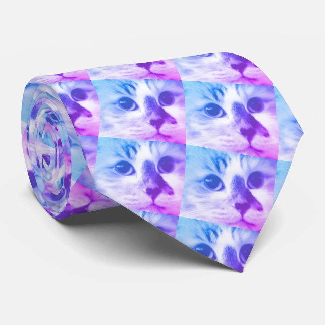 Cat Collage Tie (Rolled)