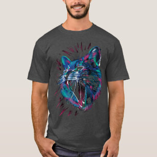 Cat Colorful angry cat face Kitten T-Shirt
