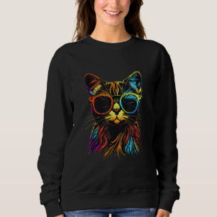 Cat Colorful Cool Kitty Cat 2 Sweatshirt