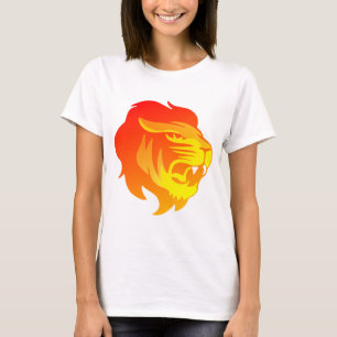 Cat Colorful Feline Head Lion Logo Stylized T-Shirt