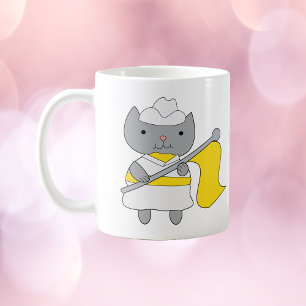 Cat Colour Guard Yellow and White Coffee Mug