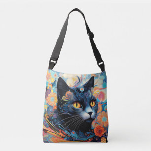 Cat Colourful Animal Enchanting Abstract Crossbody Bag