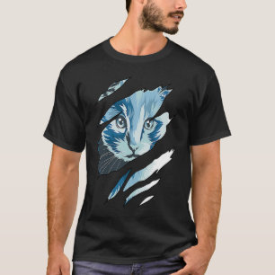 Cat Colourful Cat Torn Cloth T-Shirt