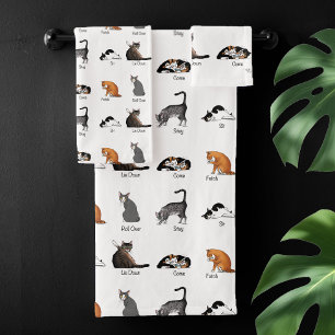 Cat Commands Bath Towel Set