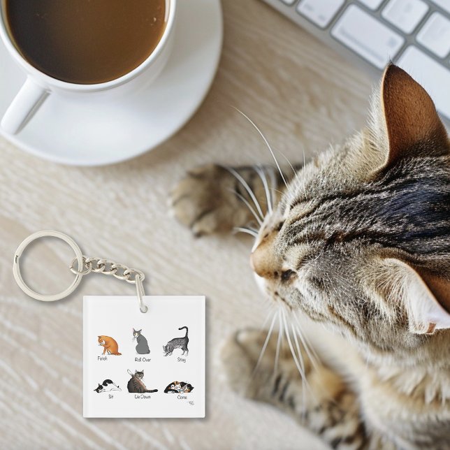 Cat Commands Business Logo Key Ring (Creator Uploaded)