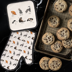 Cat Commands Oven Mitt & Pot Holder Set