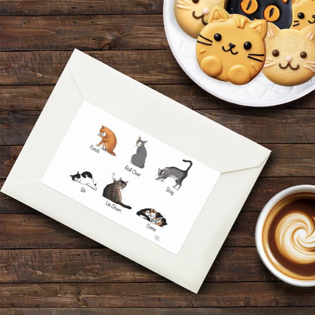 Cat Commands Rectangular Sticker (Creator Uploaded)