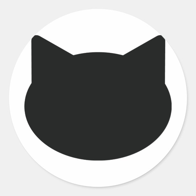 cat contour icon classic round sticker (Front)