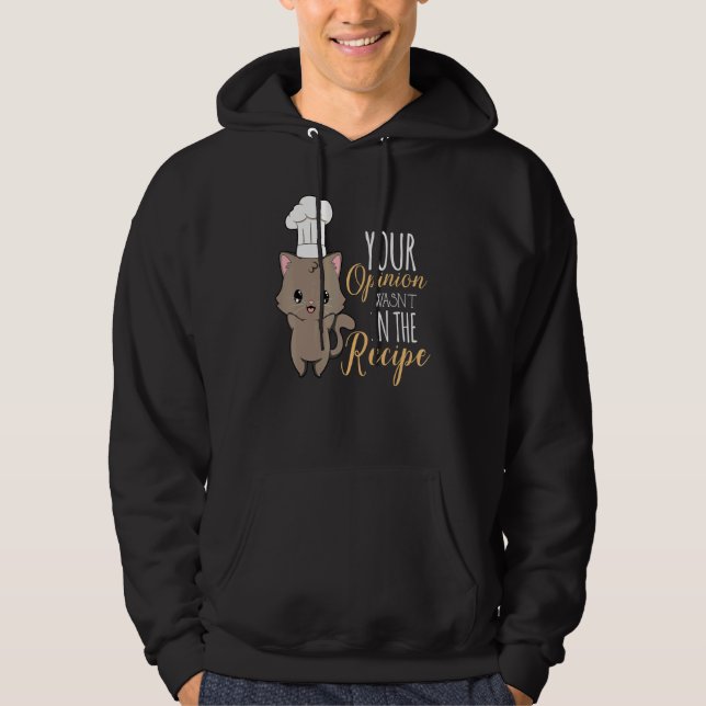 Cat Cook Culinary Recipe Restaurant Chef 3 Hoodie (Front)