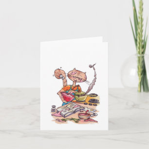 Cat Cooking notecard