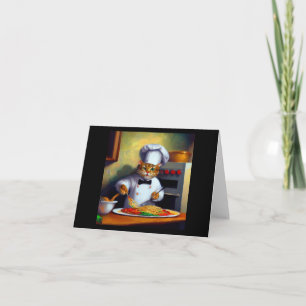 Cat Cooking Spaghetti Card