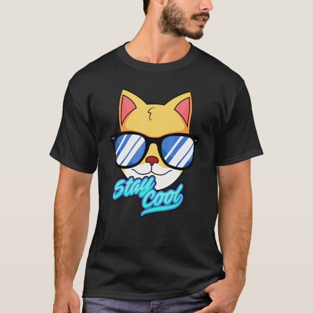 Cat Cool Men Women Cute Cuty Cool  T-Shirt (Front)