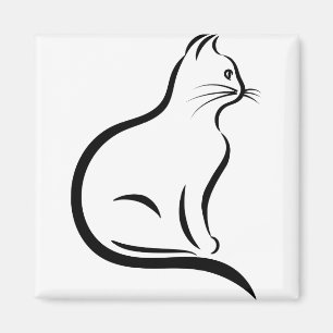 Cat Cool Remeras Helical Helix Line Art Animals Magnet