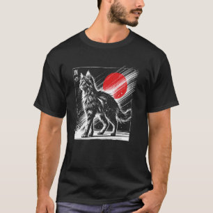 Cat. Cool Sumi-e Animal Sunset T-Shirt