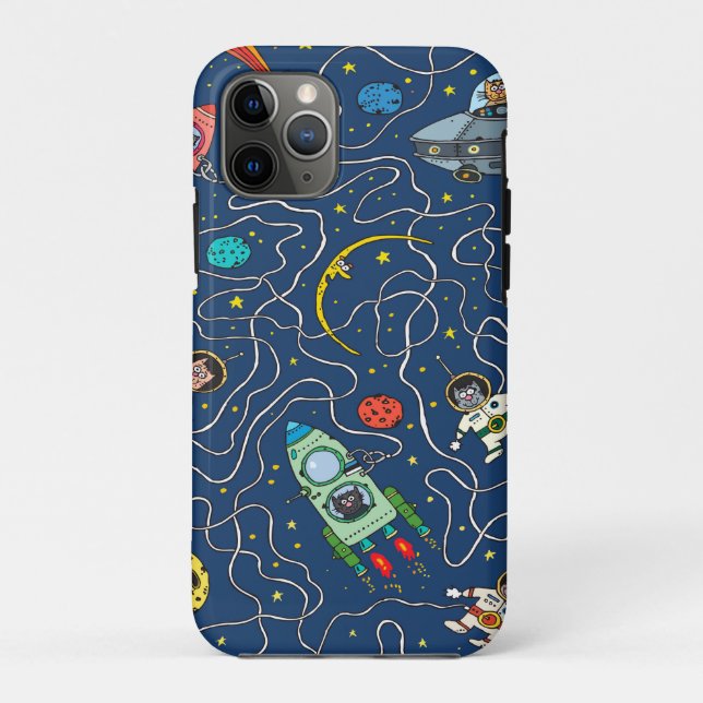 cat cosmos cosmonaut rocket Case-Mate iPhone case (Back)