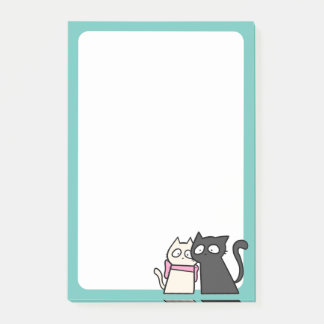 cat couple 4x6 post-it notes