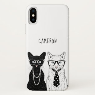 Cat Couple   Add Your Name iPhone X Case