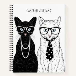 Cat Couple Add Your Name Notebook