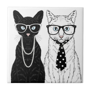 Cat Couple Ceramic Tile