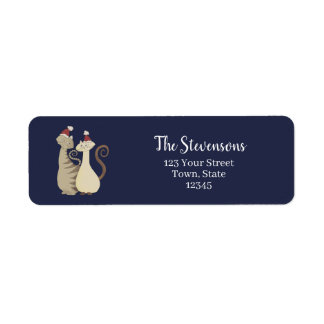 Cat Couple Christmas Return Address Label