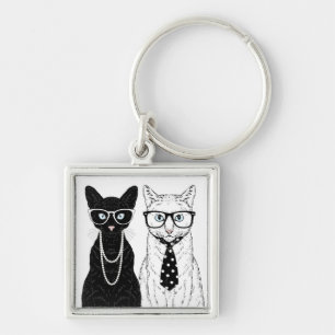 Cat Couple Key Ring
