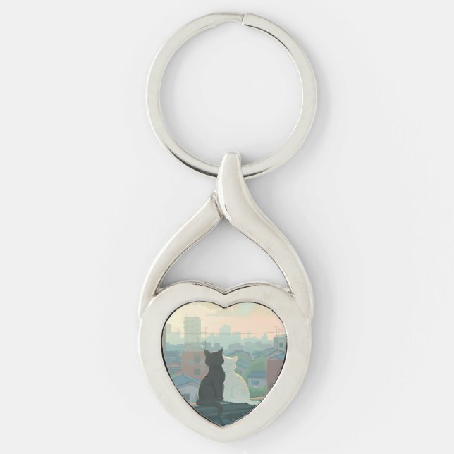 Cat Couple Key Ring (Front)